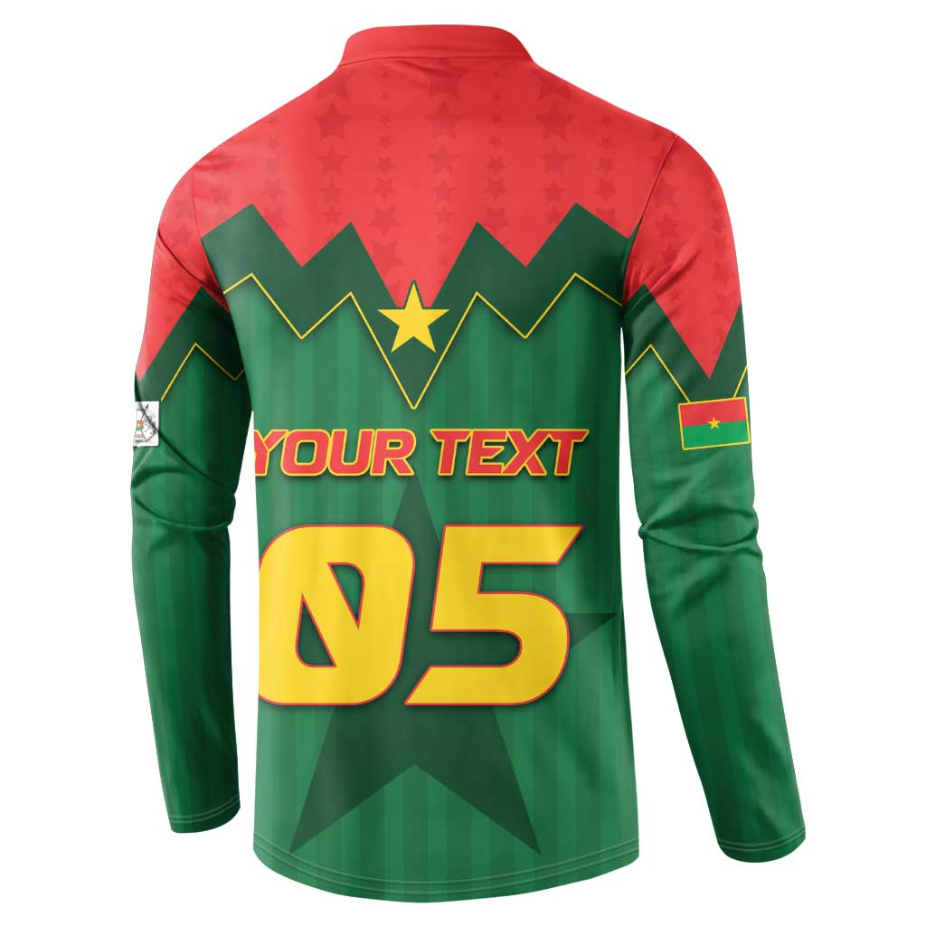 Custom Football Burkina Faso Button Sweatshirt Rising Star And Horse Sport Style