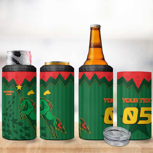 Custom Football Burkina Faso 4 in 1 Can Cooler Tumbler Rising Star And Horse Sport Style - African Pride