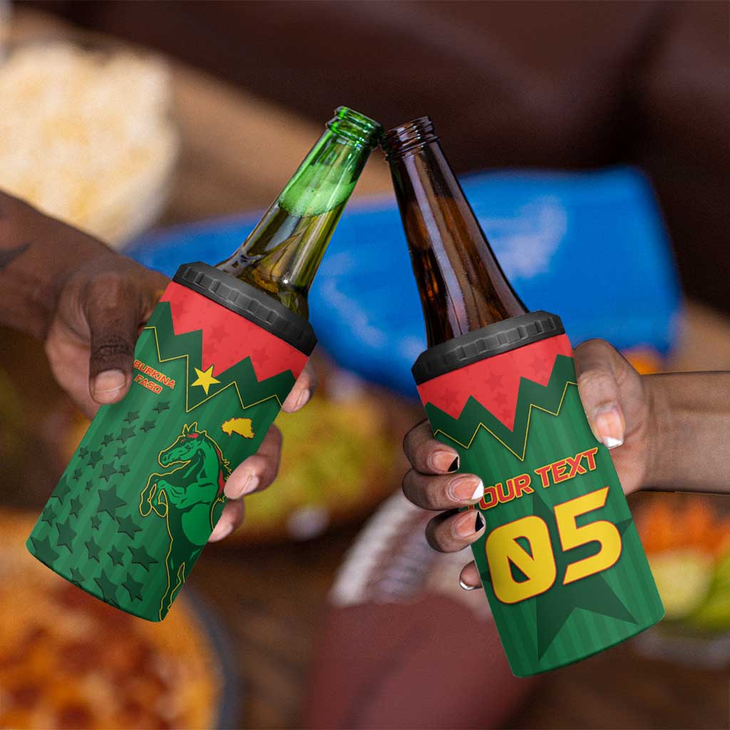 Custom Football Burkina Faso 4 in 1 Can Cooler Tumbler Rising Star And Horse Sport Style - African Pride