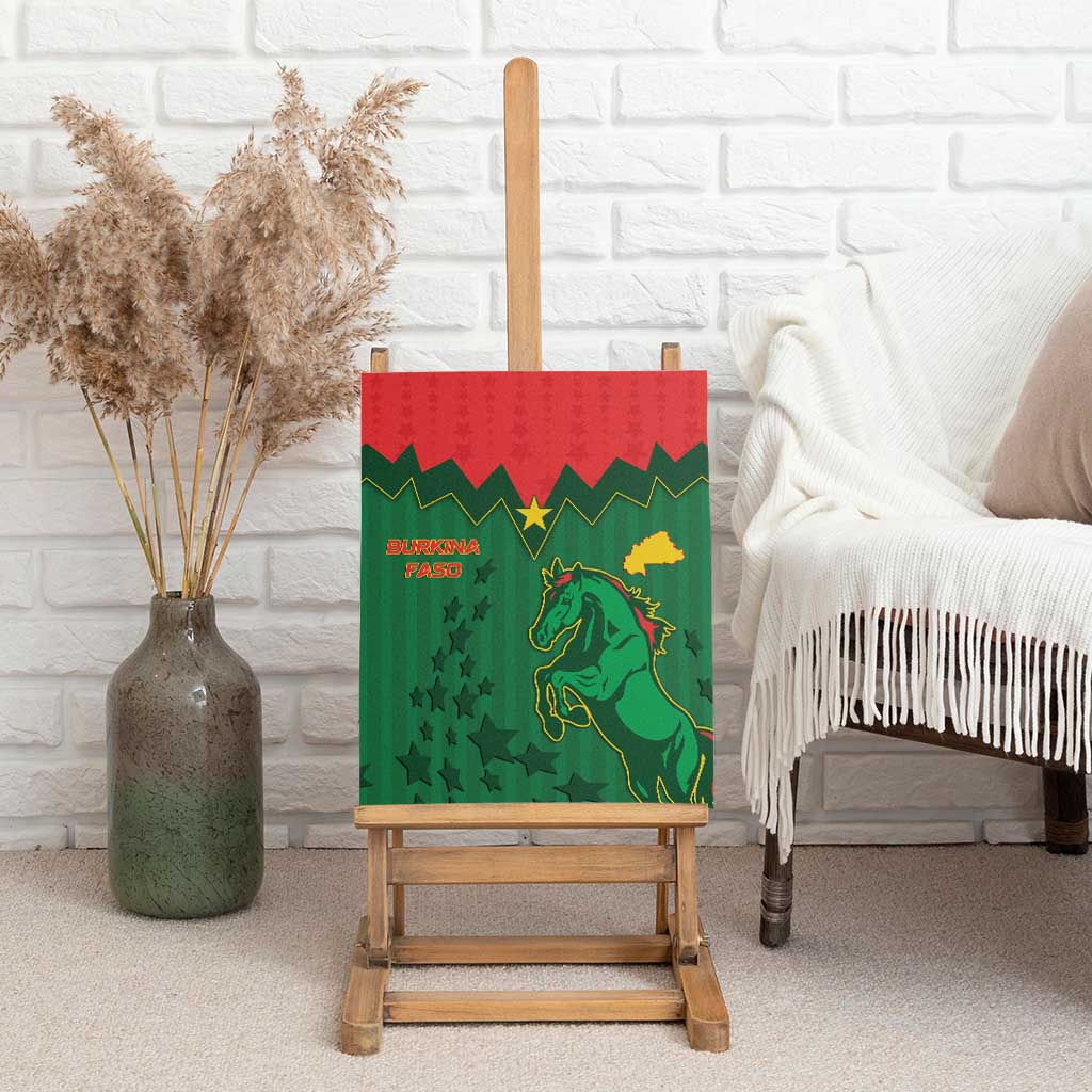 Football Burkina Faso Canvas Wall Art Rising Star And Horse Sport Style - African Pride