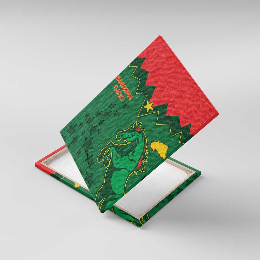 Football Burkina Faso Canvas Wall Art Rising Star And Horse Sport Style - African Pride
