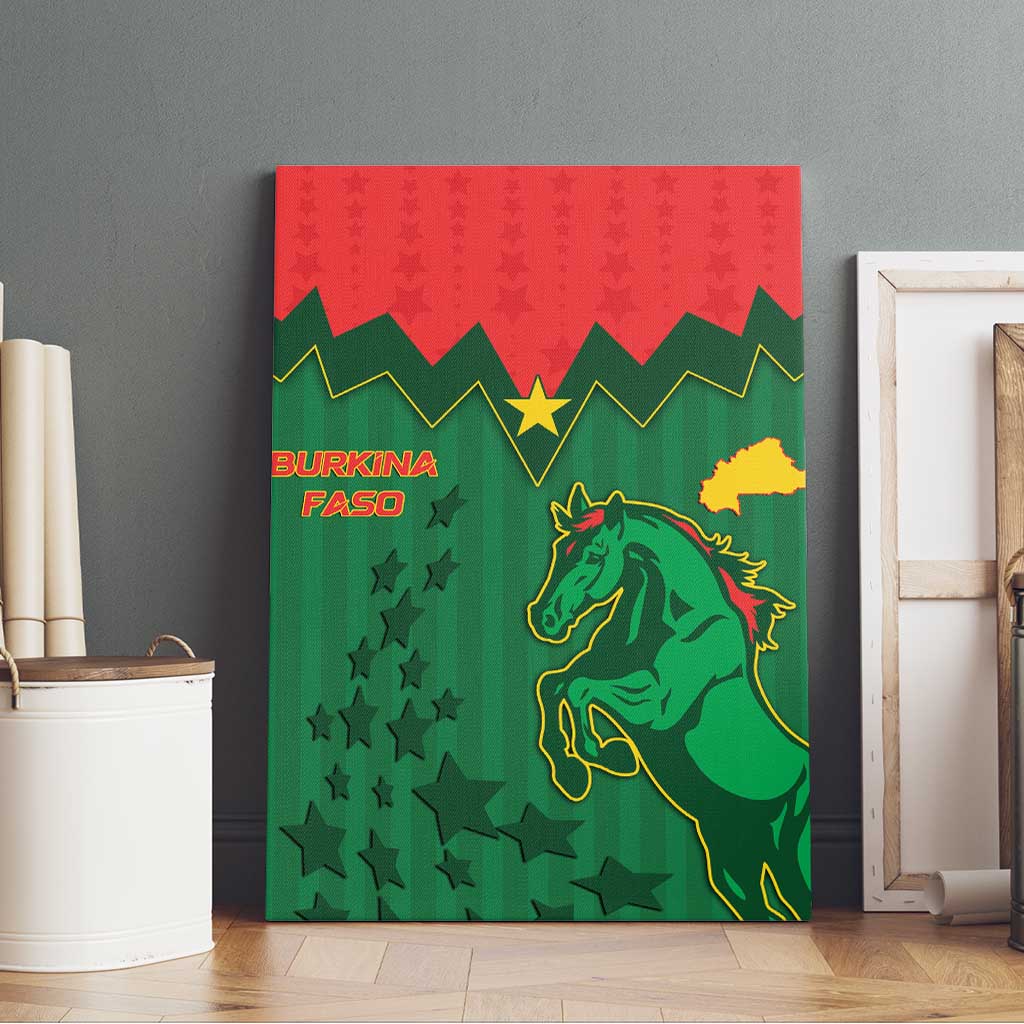 Football Burkina Faso Canvas Wall Art Rising Star And Horse Sport Style - African Pride