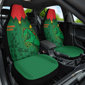 Football Burkina Faso Car Seat Cover Rising Star And Horse Sport Style - African Pride