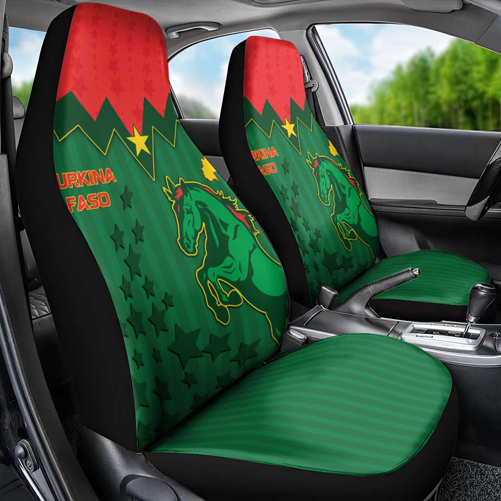 Football Burkina Faso Car Seat Cover Rising Star And Horse Sport Style - African Pride