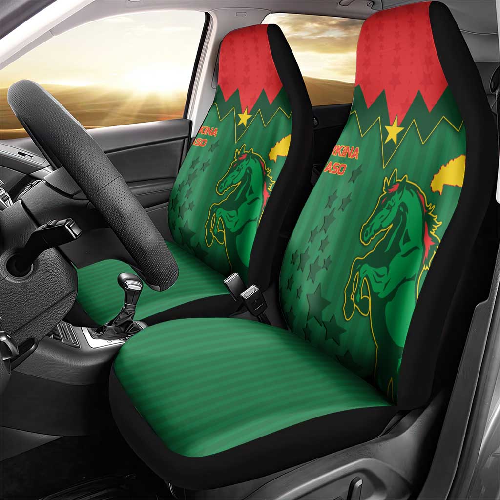 Football Burkina Faso Car Seat Cover Rising Star And Horse Sport Style - African Pride