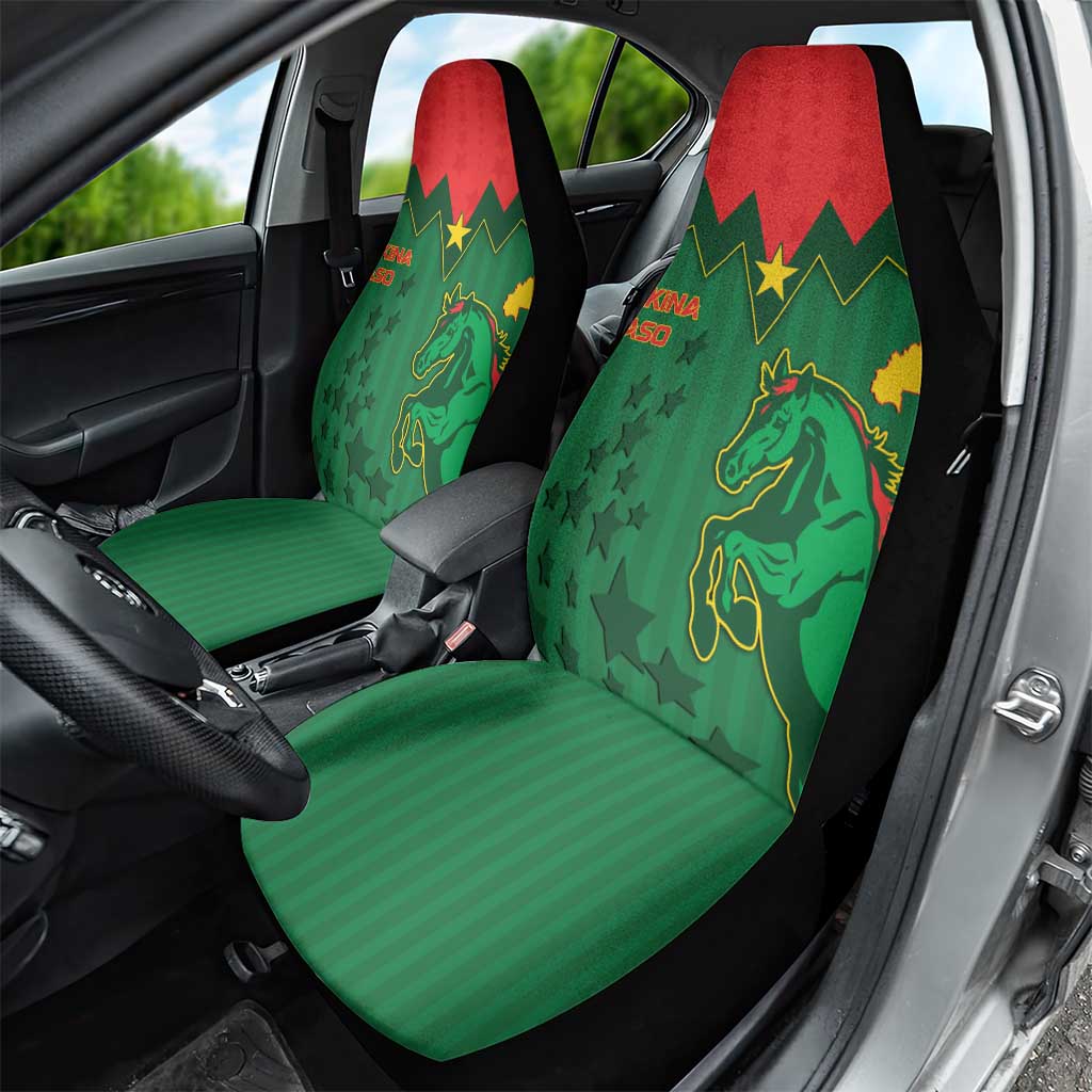 Football Burkina Faso Car Seat Cover Rising Star And Horse Sport Style - African Pride