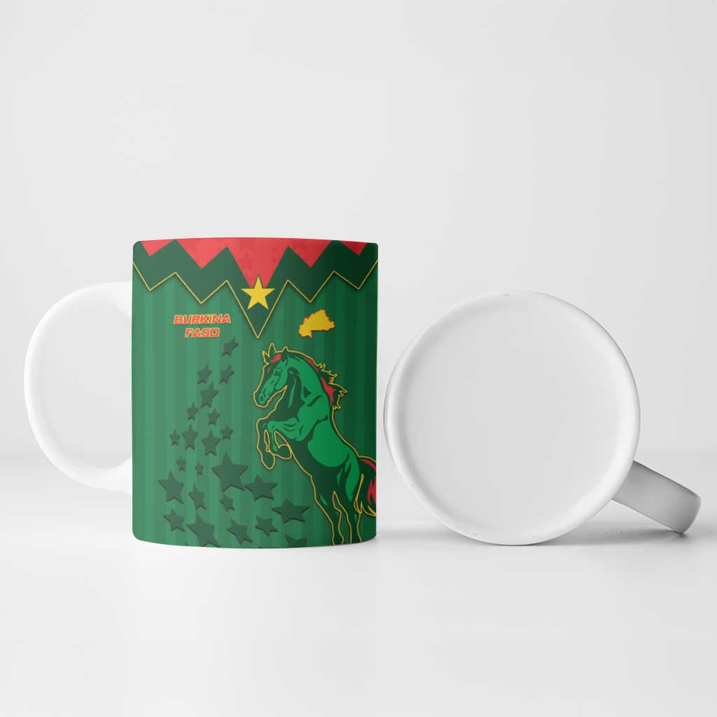 Custom Football Burkina Faso Ceramic Mug Rising Star And Horse Sport Style - African Pride