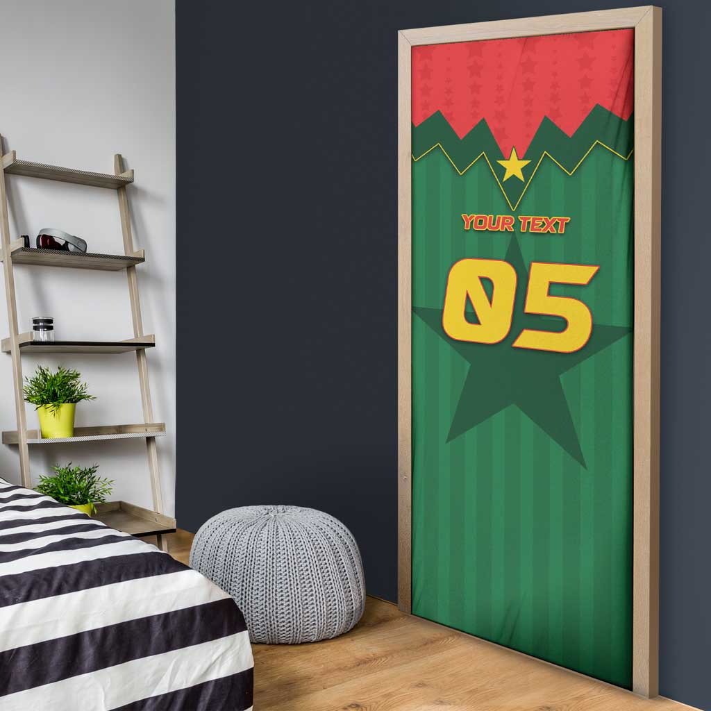 Custom Football Burkina Faso Door Cover Rising Star And Horse Sport Style - African Pride