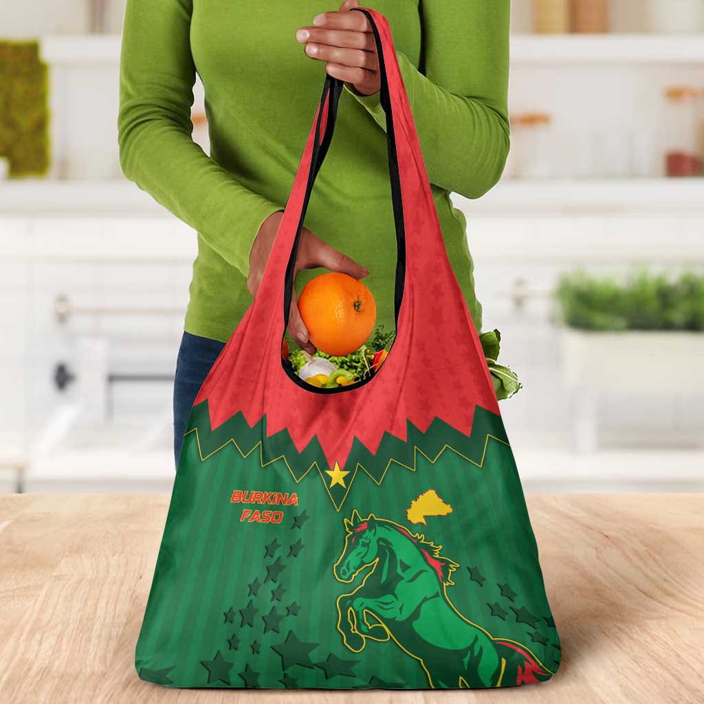 Football Burkina Faso Grocery Bag Rising Star And Horse Sport Style - African Pride