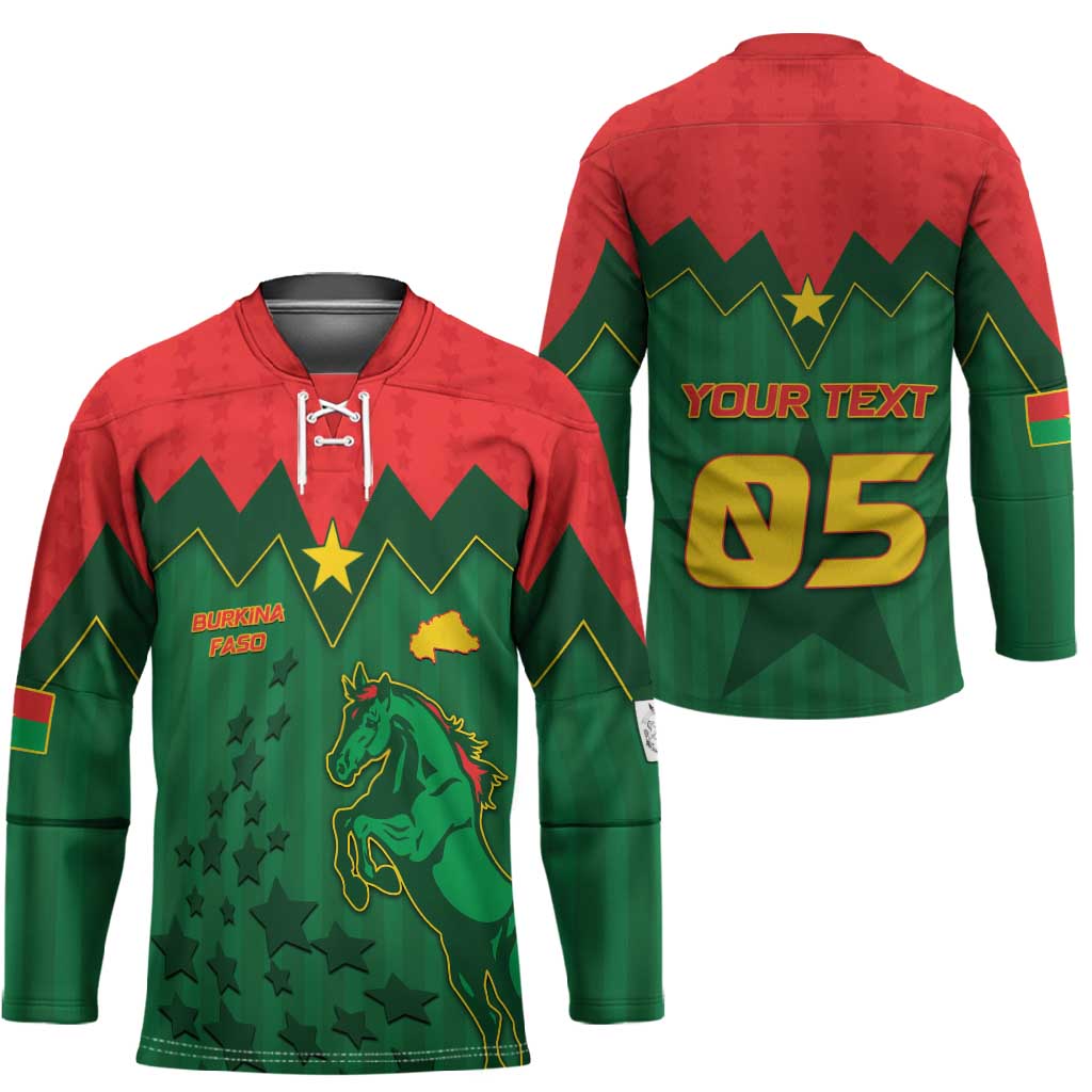 Custom Football Burkina Faso Hockey Jersey Rising Star And Horse Sport Style - African Pride