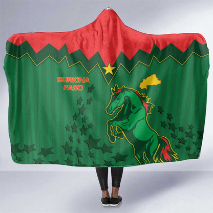 Football Burkina Faso Hooded Blanket Rising Star And Horse Sport Style - African Pride