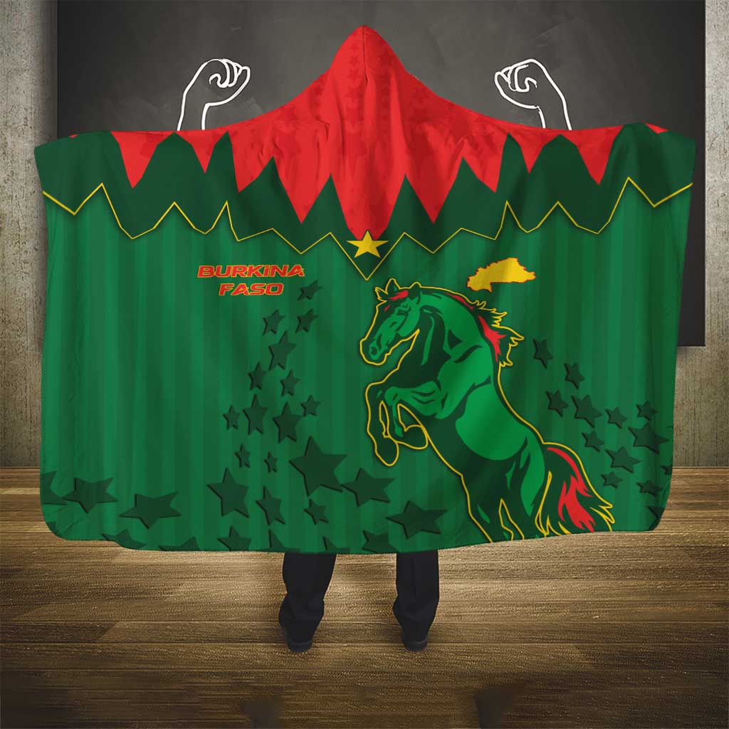 Football Burkina Faso Hooded Blanket Rising Star And Horse Sport Style - African Pride