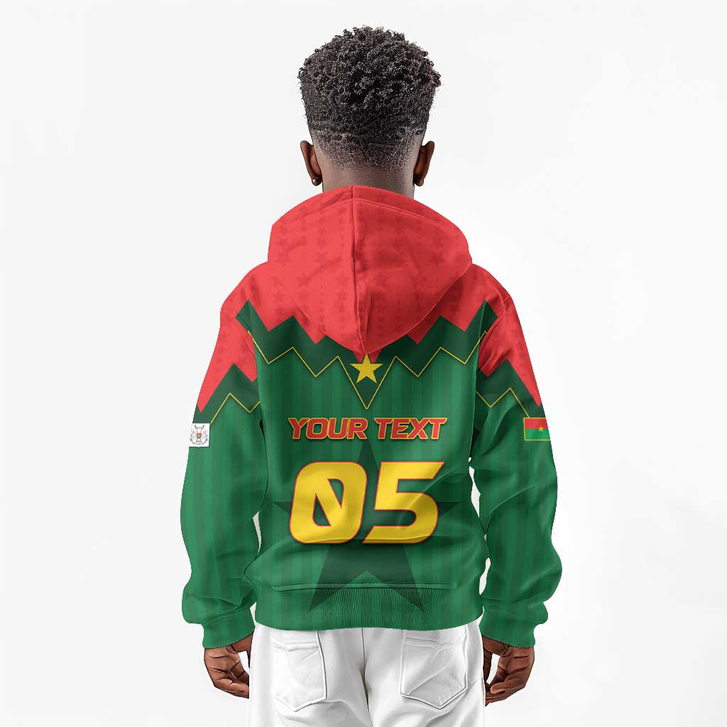 Custom Football Burkina Faso Kid Hoodie Rising Star And Horse Sport Style - African Pride
