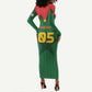 Custom Football Burkina Faso Long Sleeve Bodycon Dress Rising Star And Horse Sport Style - African Pride