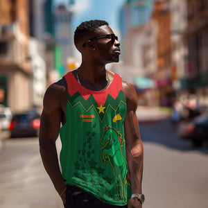 Custom Football Burkina Faso Men Tank Top Rising Star And Horse Sport Style - African Pride