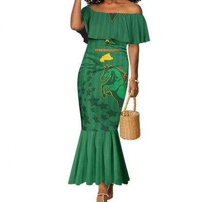 Custom Football Burkina Faso Mermaid Dress Rising Star And Horse Sport Style - African Pride