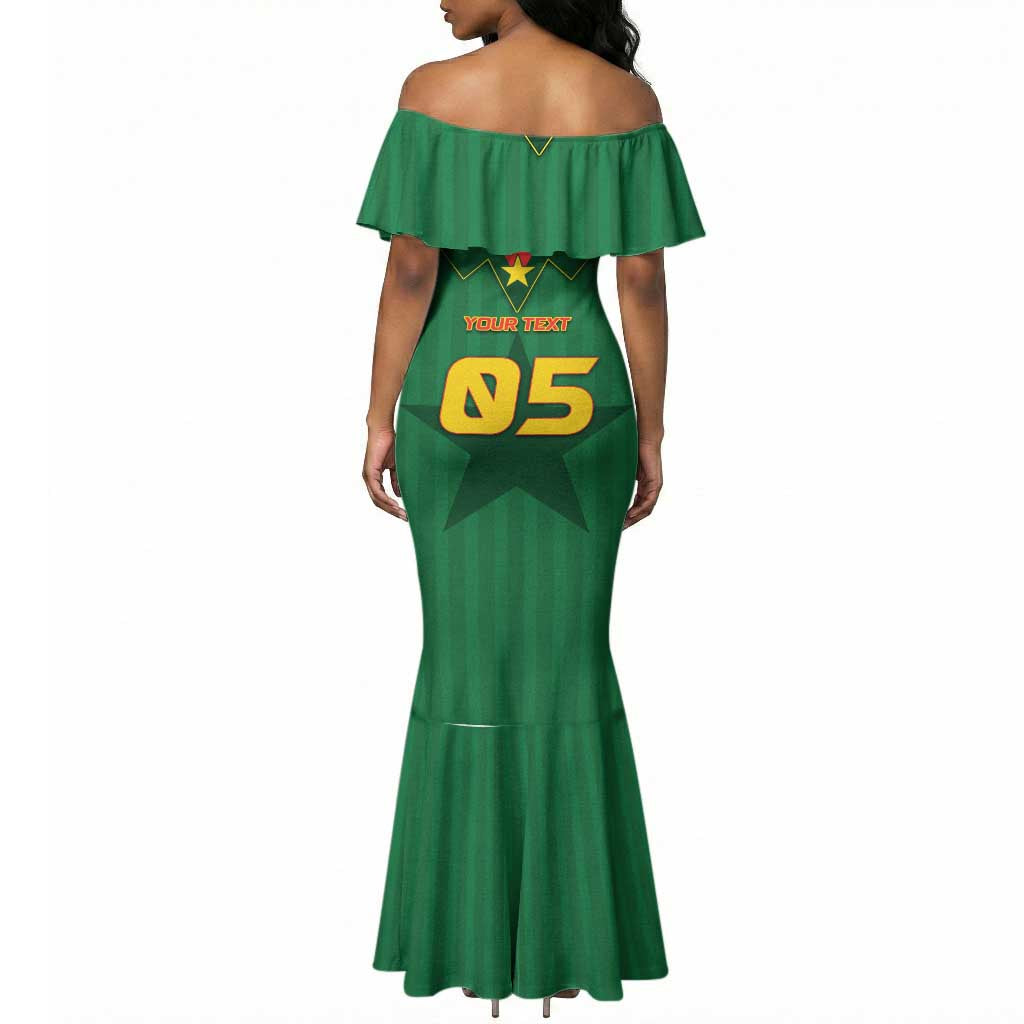 Custom Football Burkina Faso Mermaid Dress Rising Star And Horse Sport Style - African Pride
