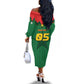 Custom Football Burkina Faso Off The Shoulder Long Sleeve Dress Rising Star And Horse Sport Style - African Pride