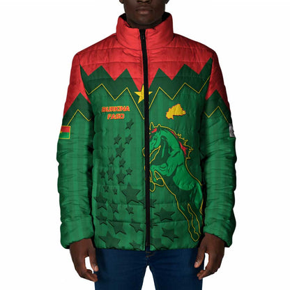 Custom Football Burkina Faso Padded Jacket Rising Star And Horse Sport Style - African Pride