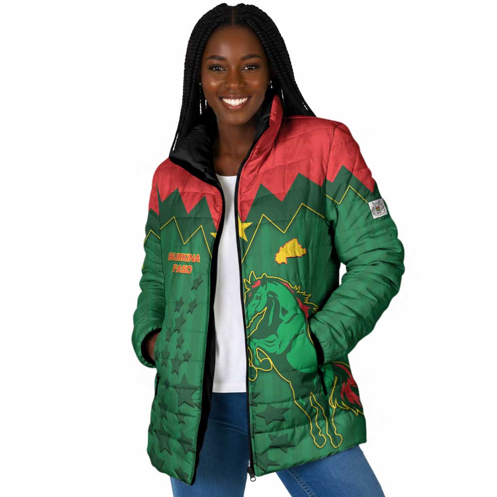 Custom Football Burkina Faso Padded Jacket Rising Star And Horse Sport Style - African Pride