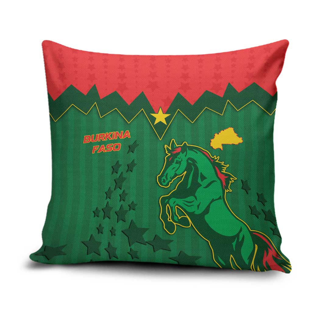 Football Burkina Faso Pillow Cover Rising Star And Horse Sport Style - African Pride