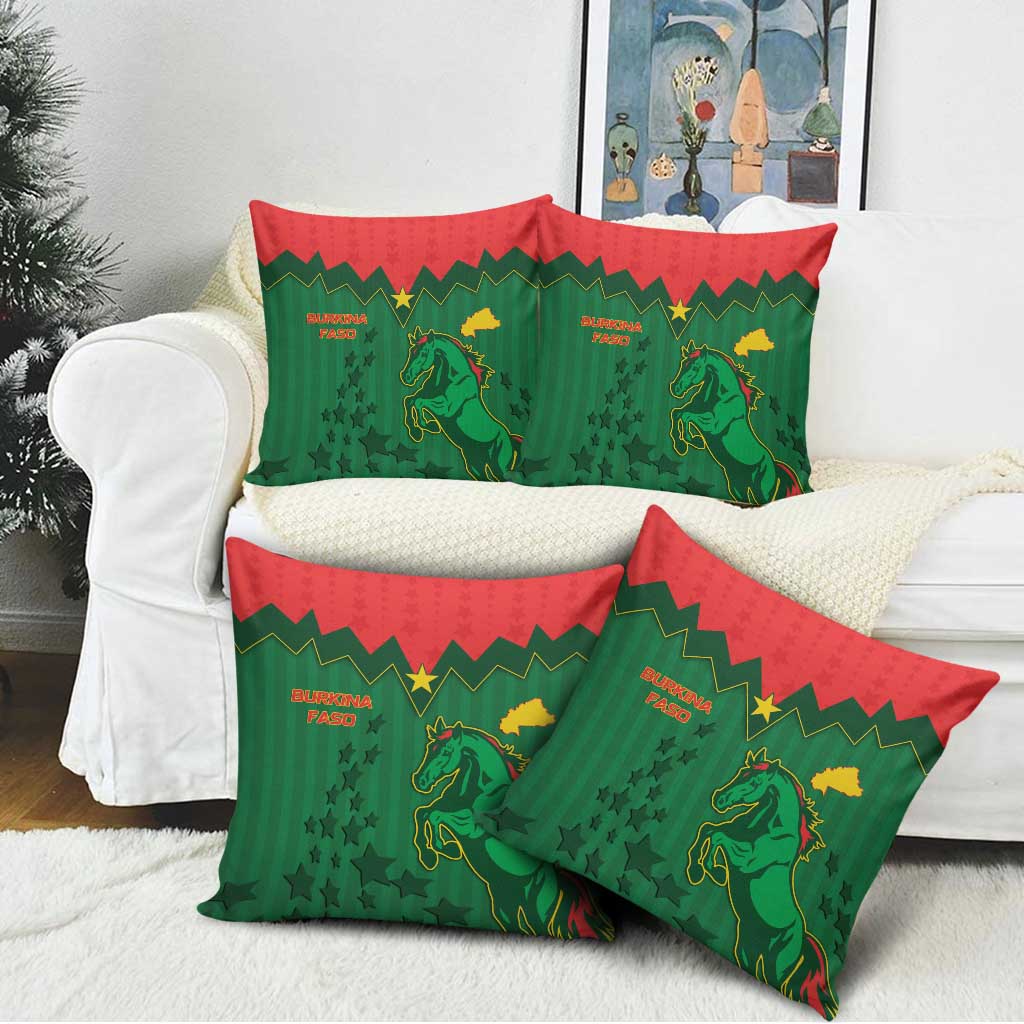 Football Burkina Faso Pillow Cover Rising Star And Horse Sport Style - African Pride