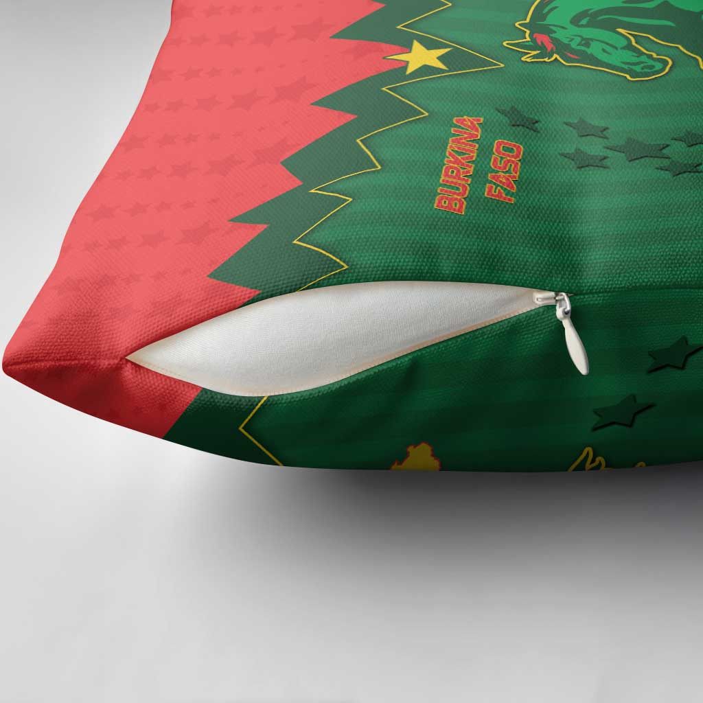 Football Burkina Faso Pillow Cover Rising Star And Horse Sport Style - African Pride