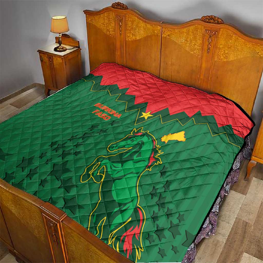 Football Burkina Faso Quilt Rising Star And Horse Sport Style - African Pride