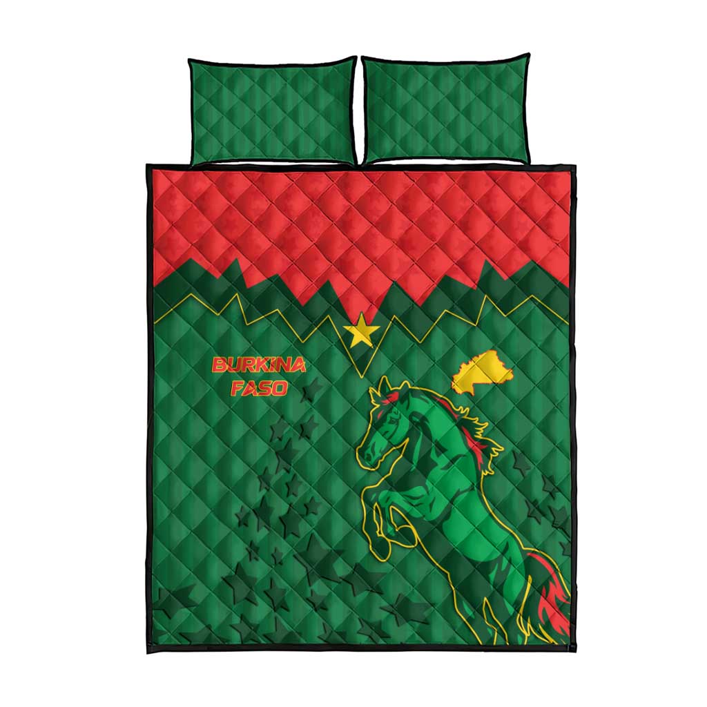 Football Burkina Faso Quilt Bed Set Rising Star And Horse Sport Style - African Pride