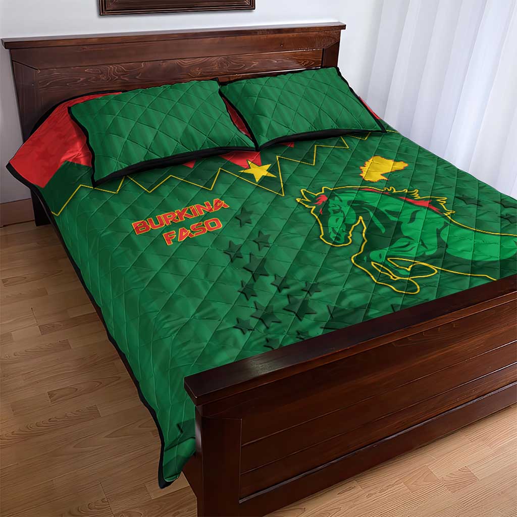 Football Burkina Faso Quilt Bed Set Rising Star And Horse Sport Style - African Pride