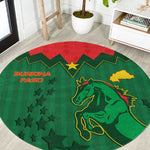 Football Burkina Faso Round Carpet Rising Star And Horse Sport Style - African Pride