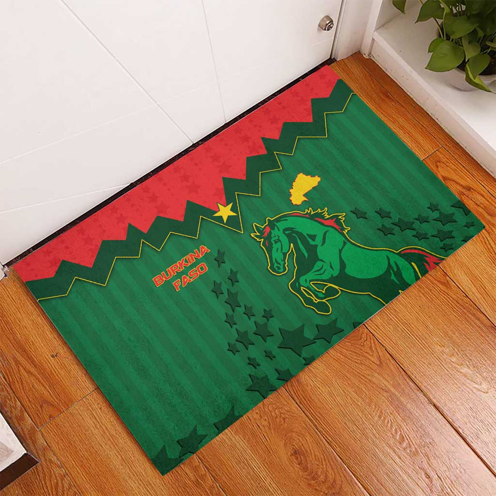 Football Burkina Faso Rubber Doormat Rising Star And Horse Sport Style - African Pride