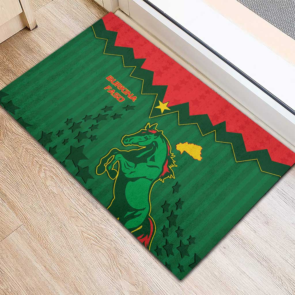 Football Burkina Faso Rubber Doormat Rising Star And Horse Sport Style - African Pride