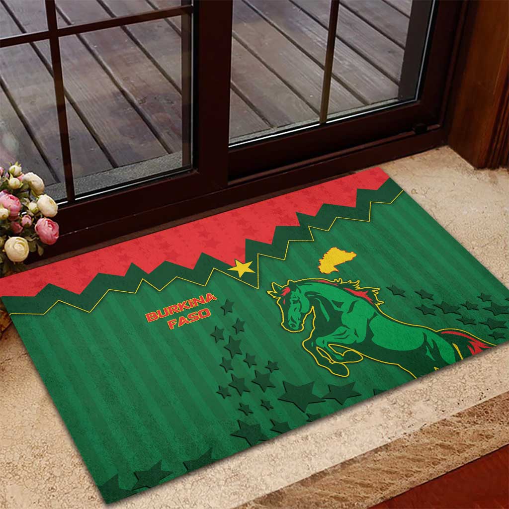 Football Burkina Faso Rubber Doormat Rising Star And Horse Sport Style - African Pride