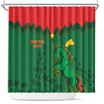 Football Burkina Faso Shower Curtain Rising Star And Horse Sport Style - African Pride