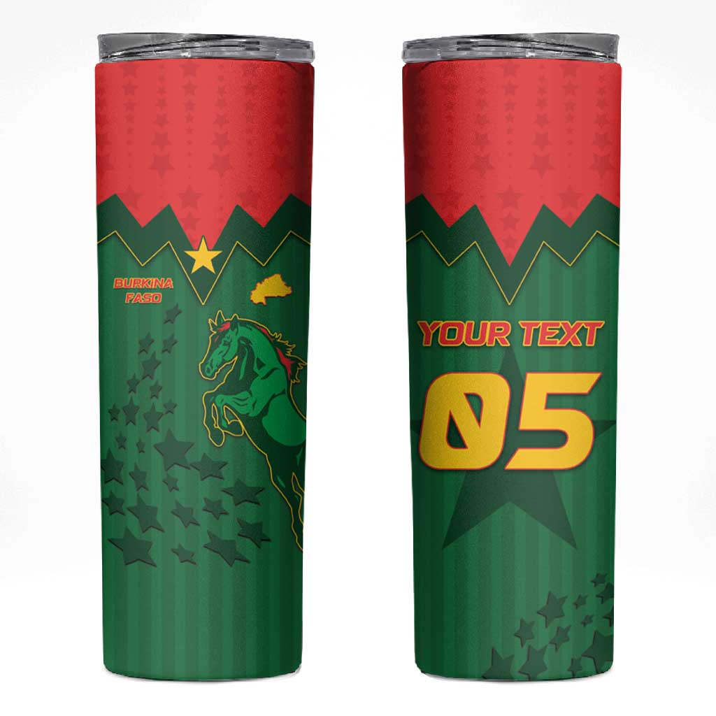 Custom Football Burkina Faso Skinny Tumbler Rising Star And Horse Sport Style - African Pride