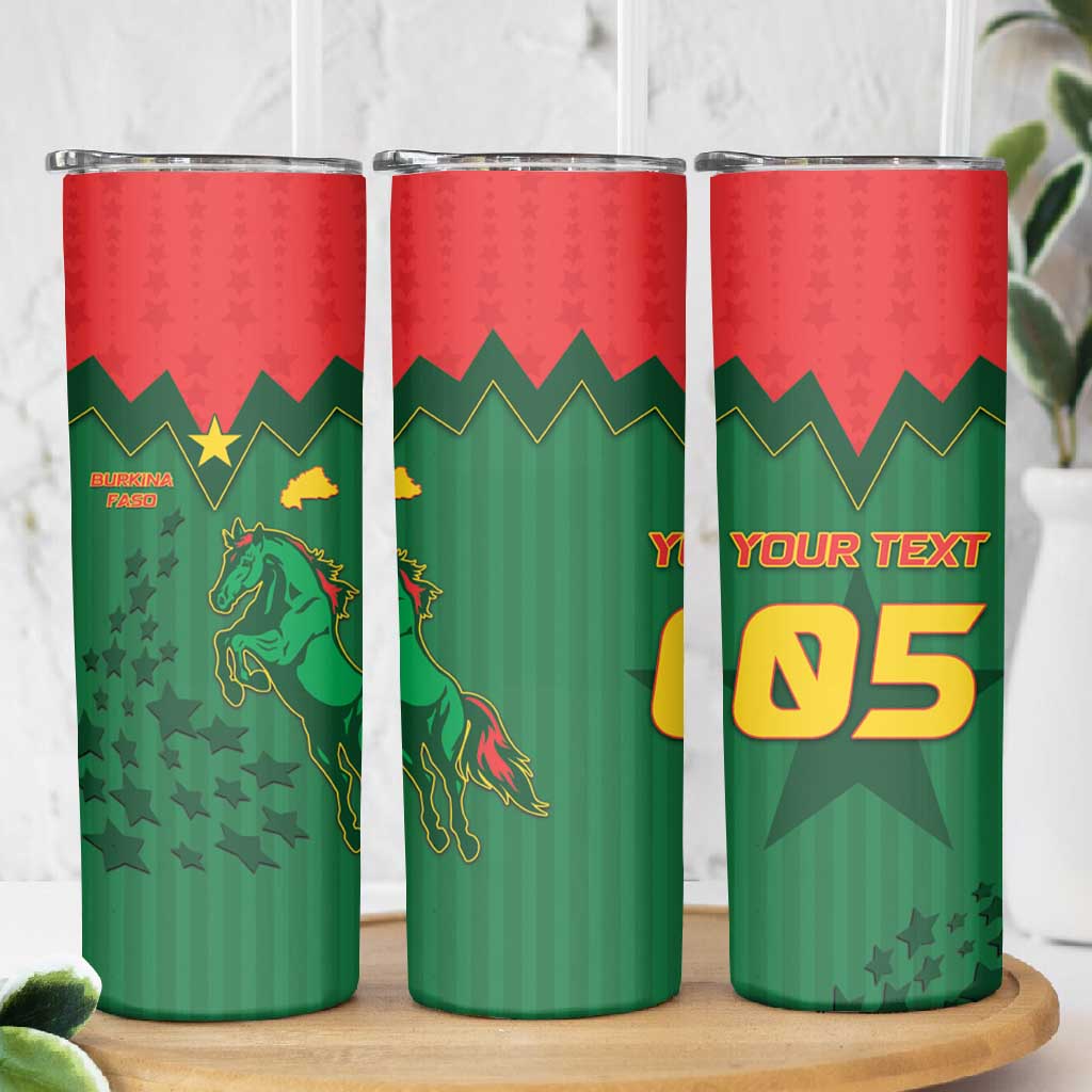Custom Football Burkina Faso Skinny Tumbler Rising Star And Horse Sport Style - African Pride