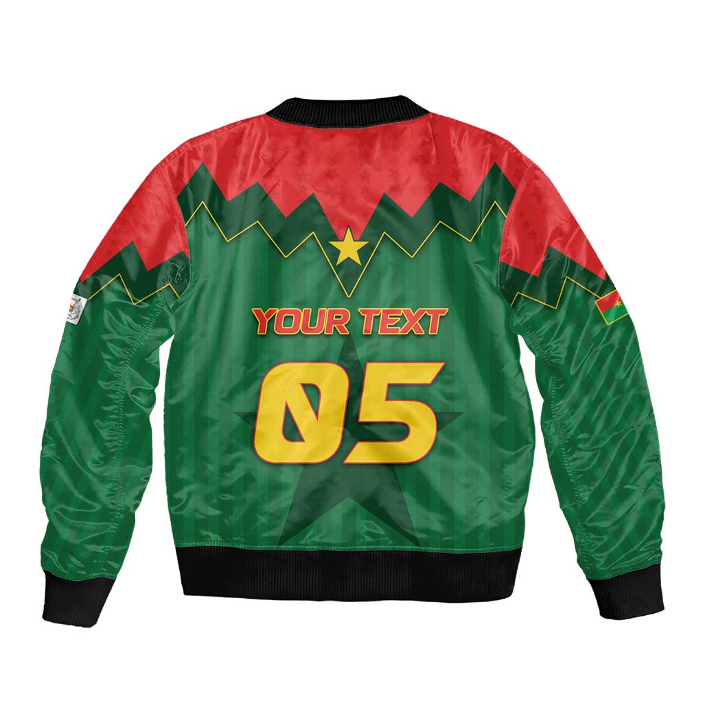 Custom Football Burkina Faso Sleeve Zip Bomber Jacket Rising Star And Horse Sport Style - African Pride
