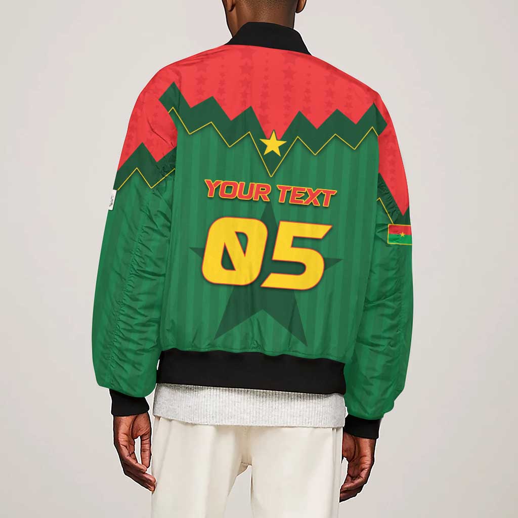 Custom Football Burkina Faso Sleeve Zip Bomber Jacket Rising Star And Horse Sport Style - African Pride