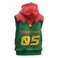 Custom Football Burkina Faso Sleeveless Zip Hoodie Rising Star And Horse Sport Style - African Pride
