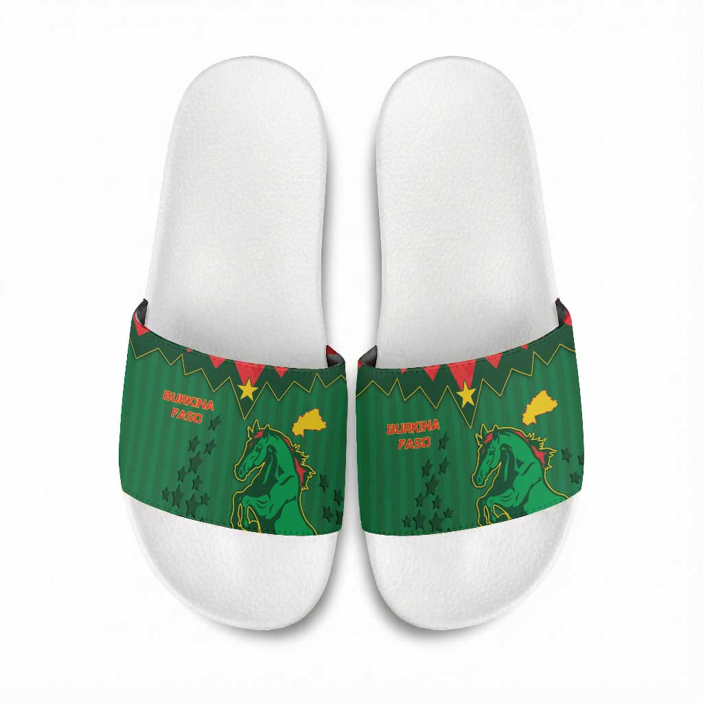 Football Burkina Faso Slide Sandals Rising Star And Horse Sport Style - African Pride