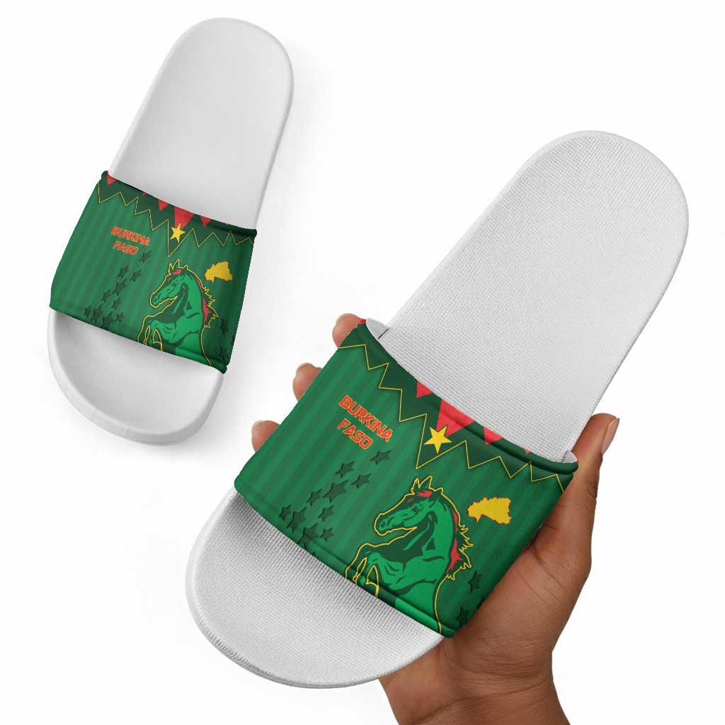 Football Burkina Faso Slide Sandals Rising Star And Horse Sport Style - African Pride