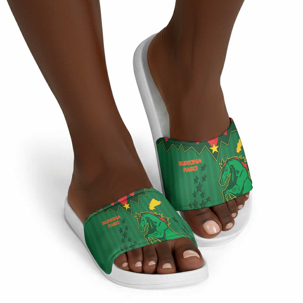 Football Burkina Faso Slide Sandals Rising Star And Horse Sport Style - African Pride