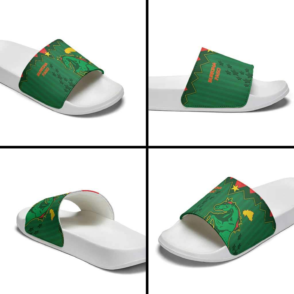 Football Burkina Faso Slide Sandals Rising Star And Horse Sport Style - African Pride