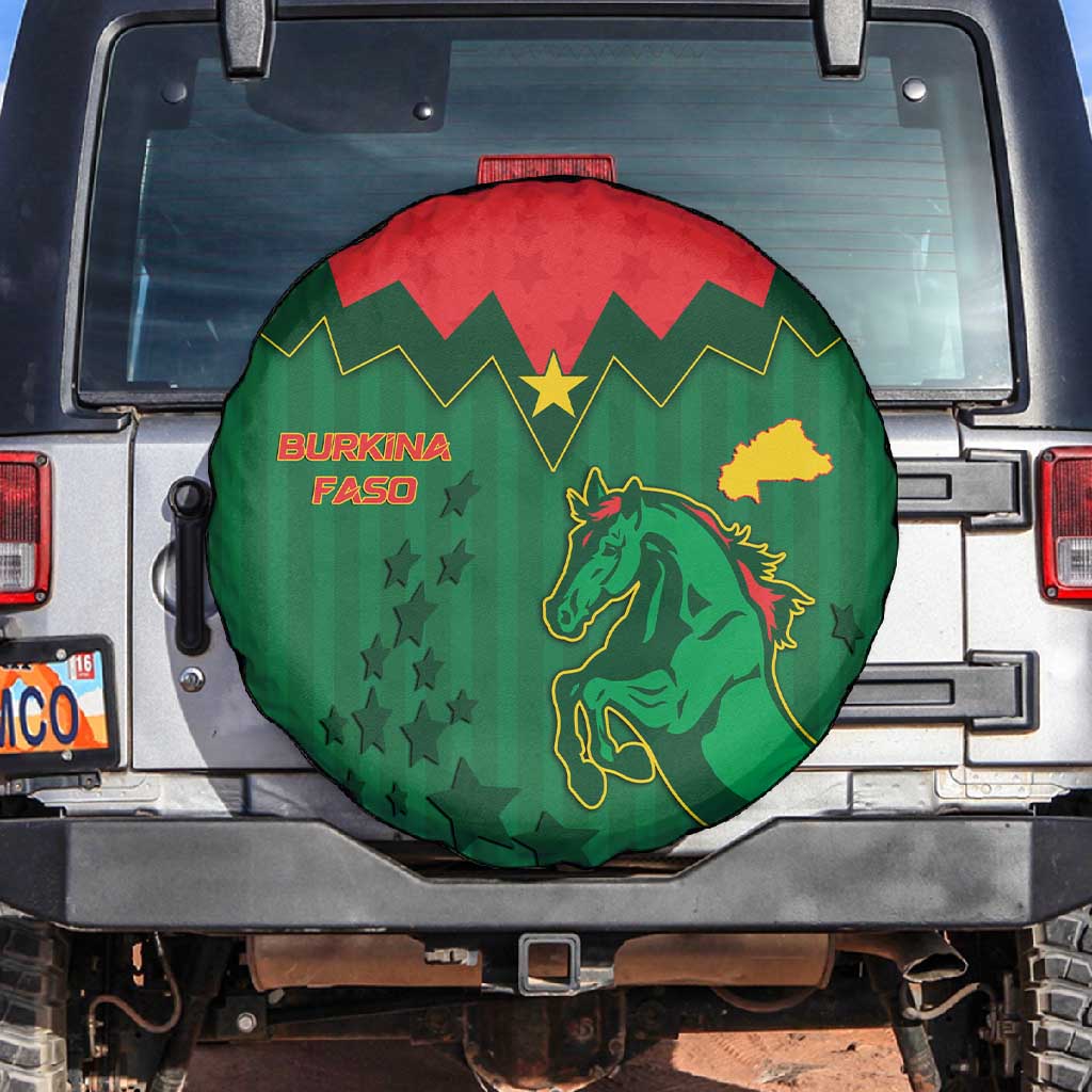 Football Burkina Faso Spare Tire Cover Rising Star And Horse Sport Style - African Pride