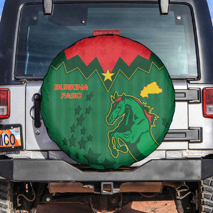 Football Burkina Faso Spare Tire Cover Rising Star And Horse Sport Style - African Pride