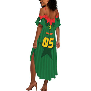 Custom Football Burkina Faso Summer Maxi Dress Rising Star And Horse Sport Style - African Pride