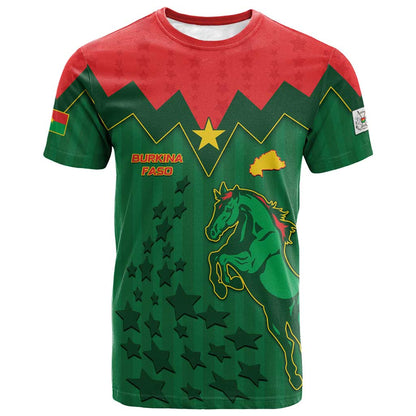Custom Football Burkina Faso T shirt Rising Star And Horse Sport Style - African Pride