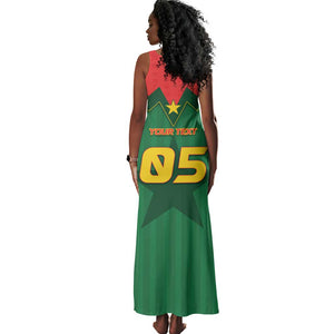 Custom Football Burkina Faso Tank Maxi Dress Rising Star And Horse Sport Style - African Pride