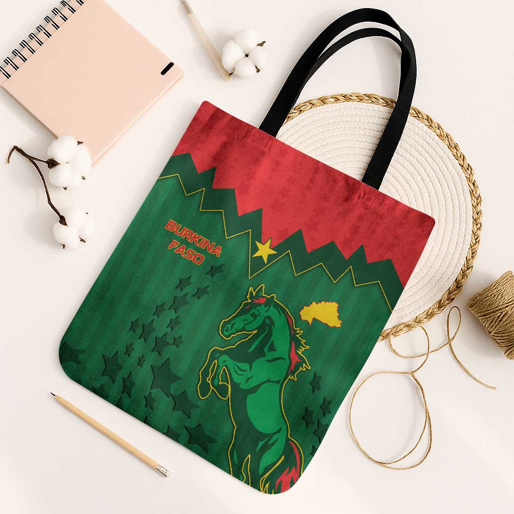 Football Burkina Faso Tote Bag Rising Star And Horse Sport Style - African Pride